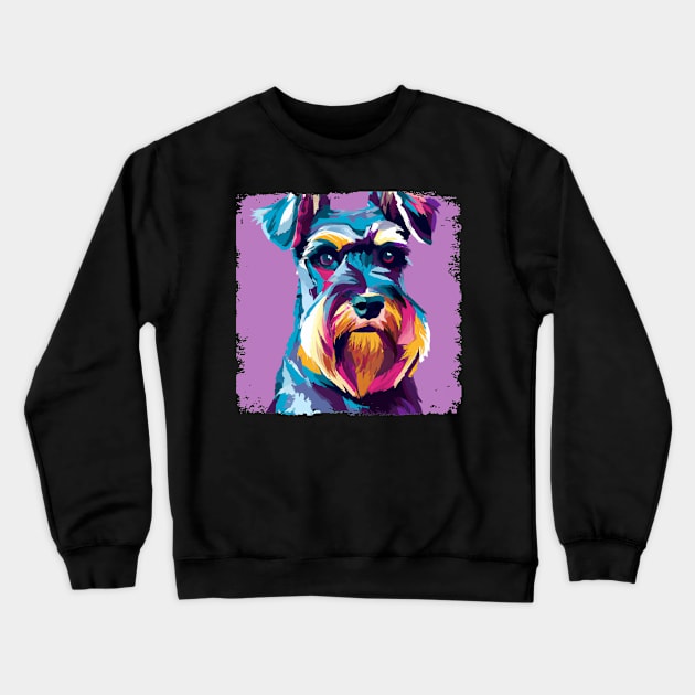 Standard Schnauzer Pop Art - Dog Lover Gifts Crewneck Sweatshirt by PawPopArt